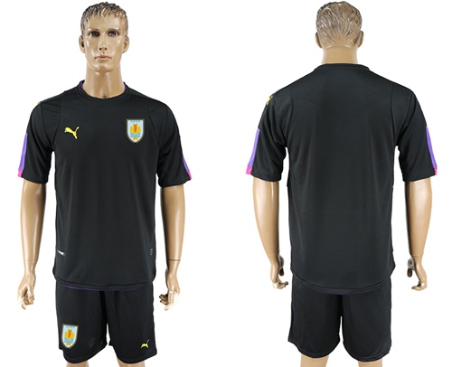 Uruguay Blank Black Goalkeeper Soccer Country Jersey - Click Image to Close